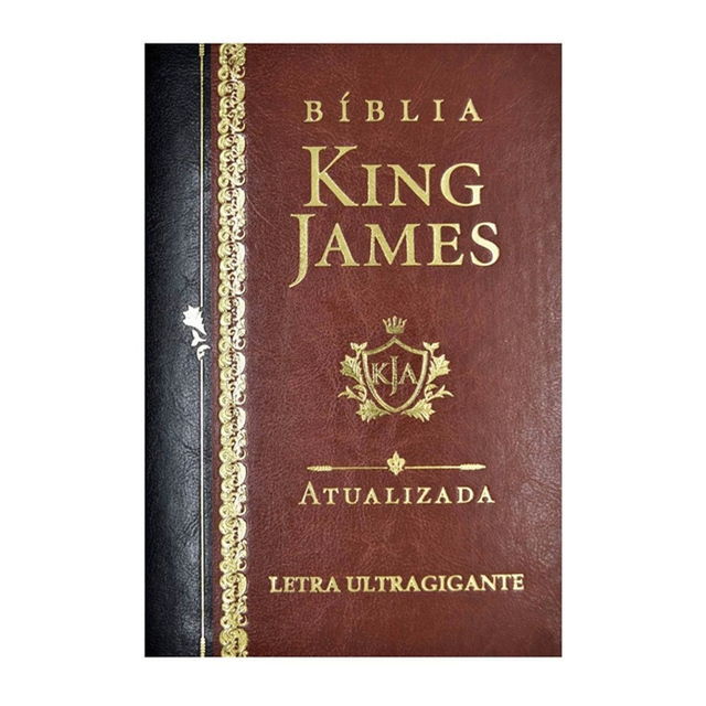 Bíblia King James Ultra Gigante Atualizada- Luxo Marrom e preto Biblia Biblia