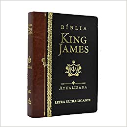 Bíblia King James Atualizada Letra Ultragigante Luxo Preto e marrom Biblia Biblia