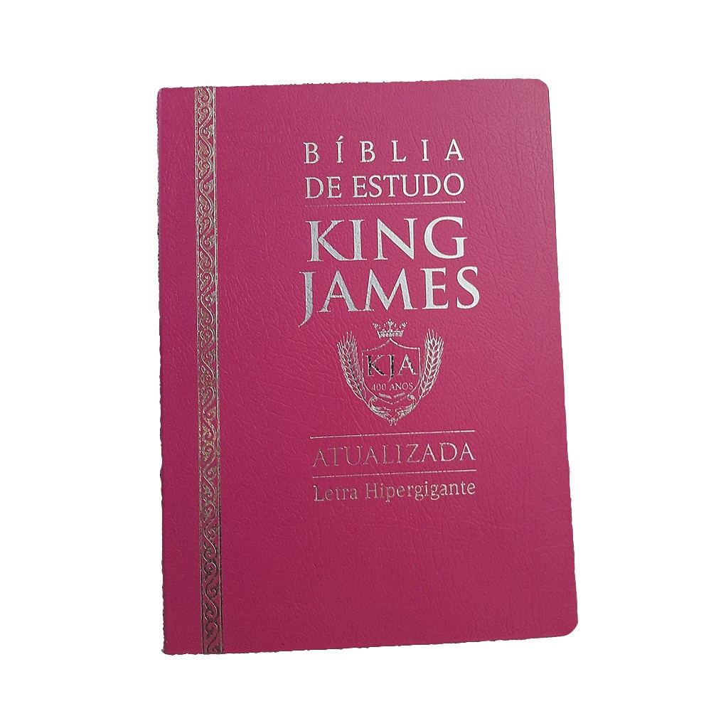 Bíblia de Estudo King James Atualizada Rosa Letra Hiper Gigante Biblia Biblia