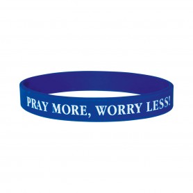 Bracelet bleu en silicone Pray More Worry Less Adolescente Prendas