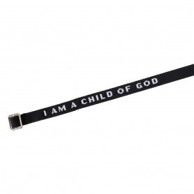 Bracelet I am a child of God tissé noir Adolescente Prendas