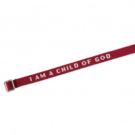 Bracelet I am a child of God tissé rouge Adolescente Prendas