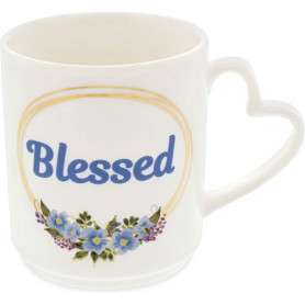 Caneca Blessed avec poignée en forme de coeur Presente Caneca