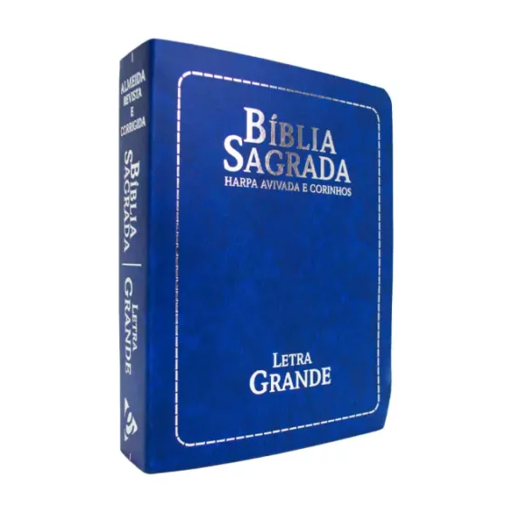 Bíblia Com Harpa Letra Gigante Azul