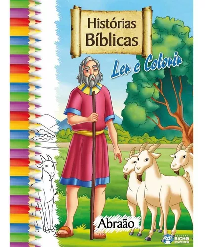 Histórias Bíblicas Ler e Colorir Criança Livro atividades