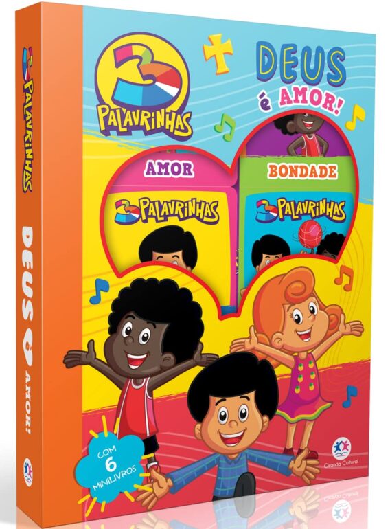 Deus é amor 3 Palavrinhas Criança Livro Infantil