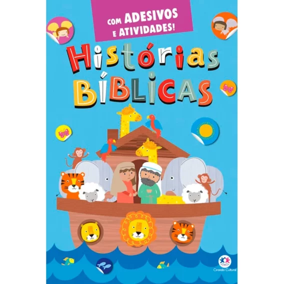 Histórias Bíblicas Com Adesivos e Atividades Criança Livro atividades