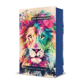 Bíblia ARC Lion Colors Com Harpa e Corinhos Letra Hipergigante Biblia Biblia