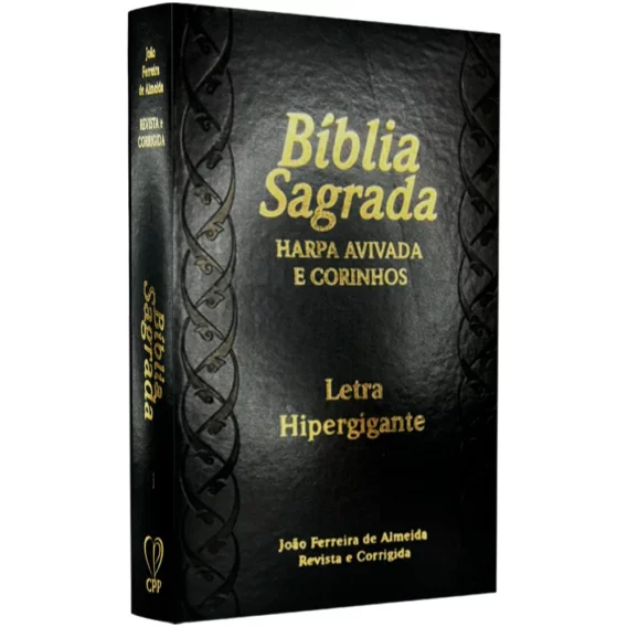 Bíblia ARC Com Harpa e Corinhos Letra Hiprgigante Preta Bíblia com Harpa Bíblia com Harpa