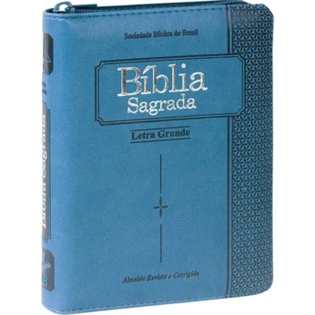 Bíblia ARC Com Zíper, Índice Letra Grande Azul Biblia Biblia