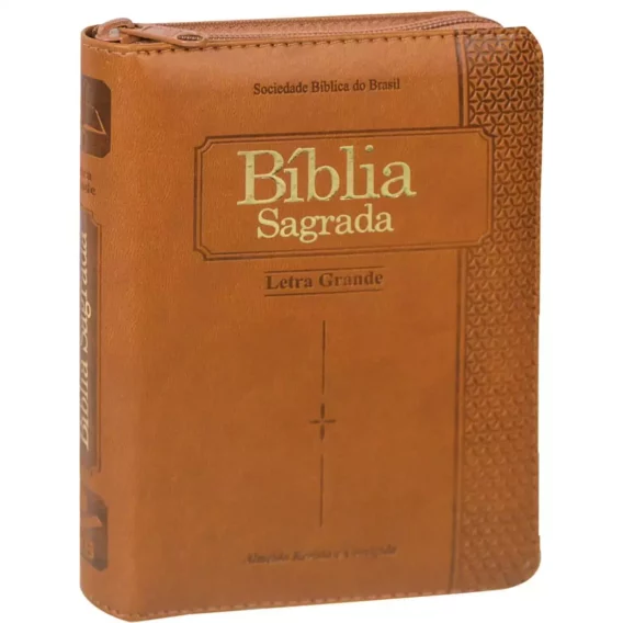 Bíblia ARC Marrom Média Com Zíper/Índice Letra Grande