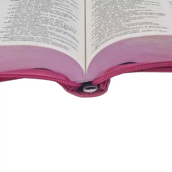 Bíblia ARC Rosa Letra Grande Com Zíper