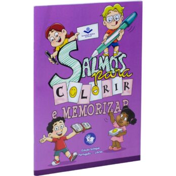 Salmos para Colorir e Memorizar  Português e Libras Criança Livro atividades infantil