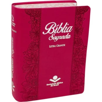 Bíblia NAA Média Pink Fuxia Flor Letra Grande Biblia Biblia