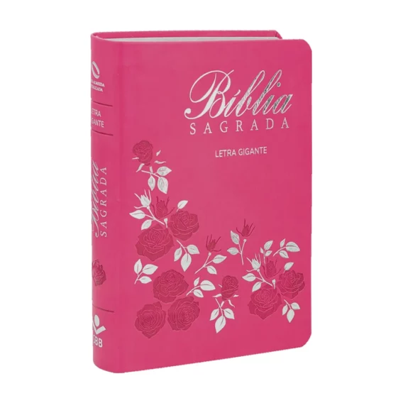 Bíblia NAA Pink Flor Letra Gigante com índice Biblia