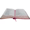 Bíblia NAA Média Pink Fuxia Flor Letra Grande Biblia Biblia