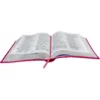 Bíblia NAA Pink Flor Letra Gigante com índice Biblia