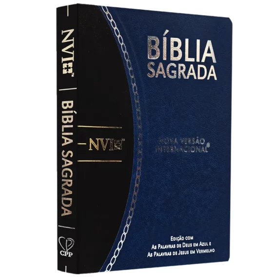Bíblia Slim Large NVI Bicolor Azul e Preto