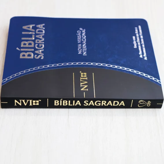 Bíblia Slim Large NVI Bicolor Azul e Preto